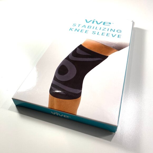 Vive Stabilizing Knee Sleeve, Size Medium in Black and Gray with compression - Picture 2 of 10